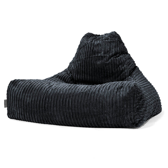 Pouf Poltrona Relax Sacco - Velluto a Coste Nero 01