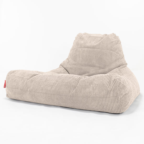 Pouf Poltrona Relax XXL, Sacco - Pompon Panna 01