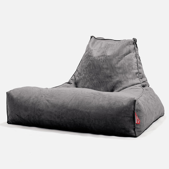 Pouf Poltrona Relax XXL, Sacco - Velluto Grafite 01
