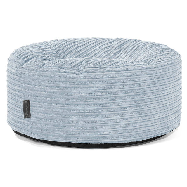 Pouf Rotondo - Velluto a Coste Bebè Blu 01