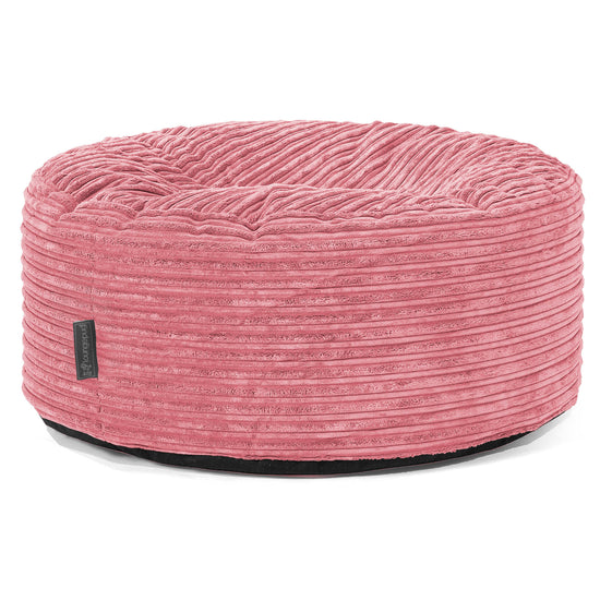 Pouf Rotondo - Velluto a Coste Corallo 01
