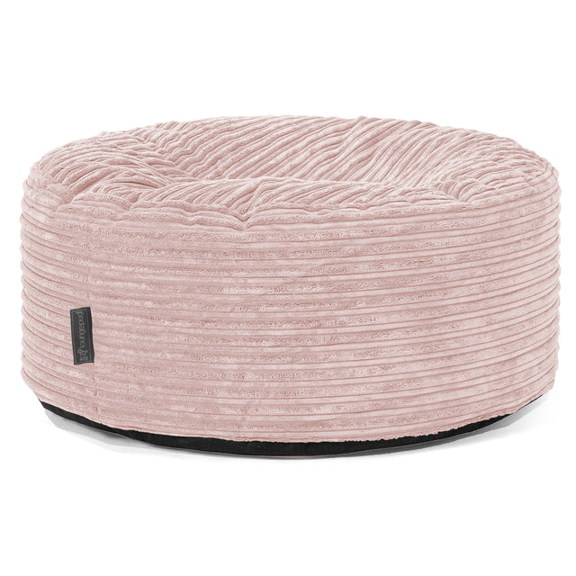 Pouf Rotondo - Velluto a Coste Rosa Cipria 01