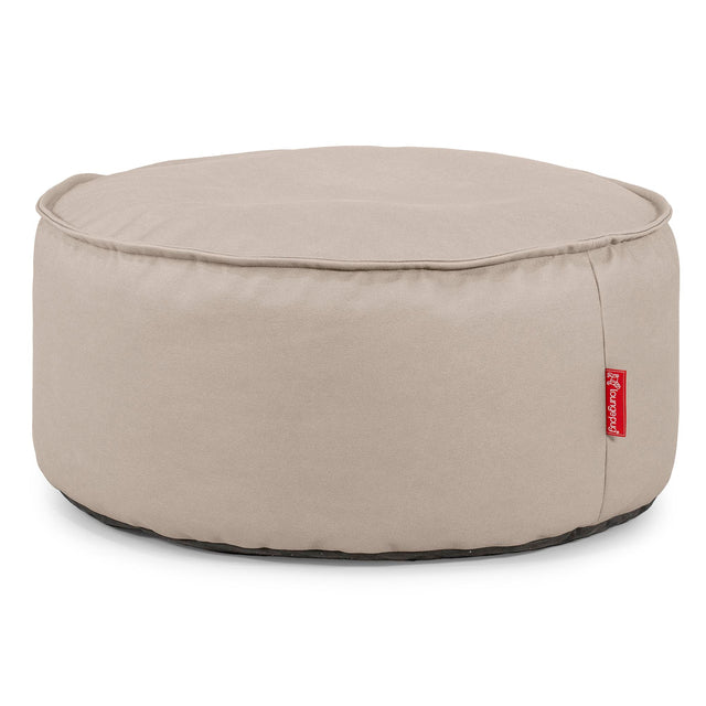 Pouf Rotondo - Pelle Vegana Avorio 01