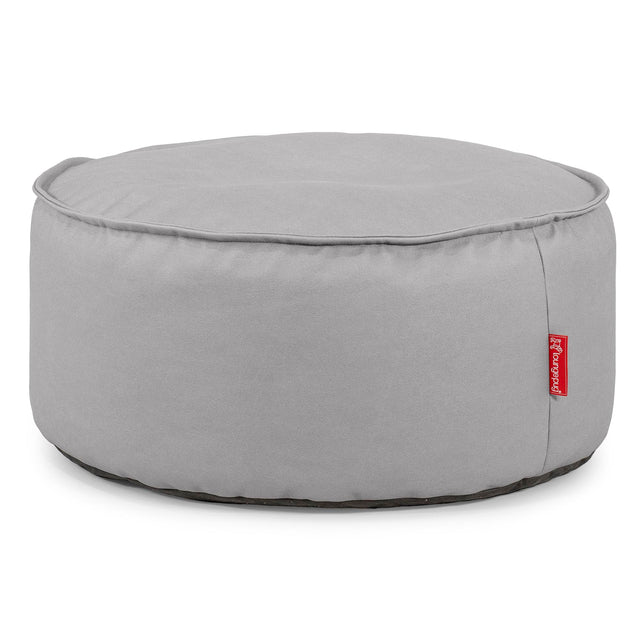 Pouf Rotondo - Pelle Vegana Grigio 01