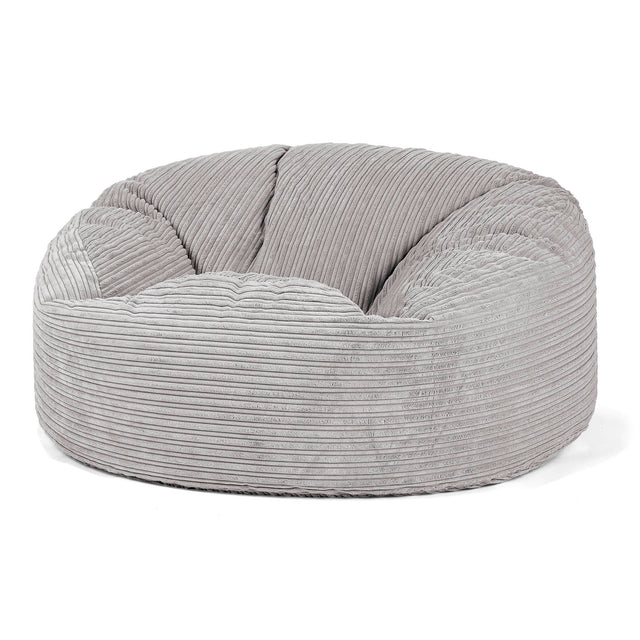 Pouf Sacco Gigante 'Mammut' - Velluto a Coste Alluminio Argento 01