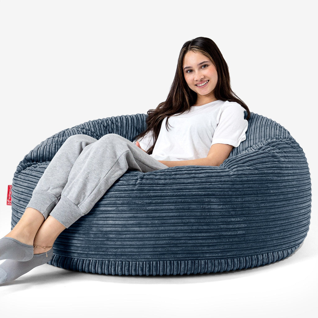 Pouf Sacco Gigante 'Mammut' - Velluto a Coste Navy 04