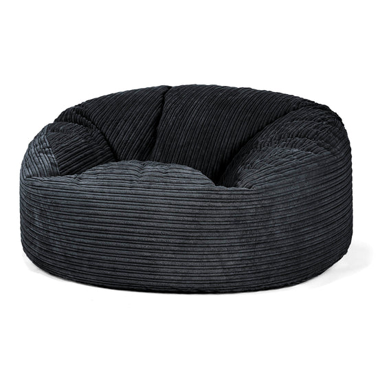 Pouf Sacco Gigante 'Mammut' - Velluto a Coste Nero 01