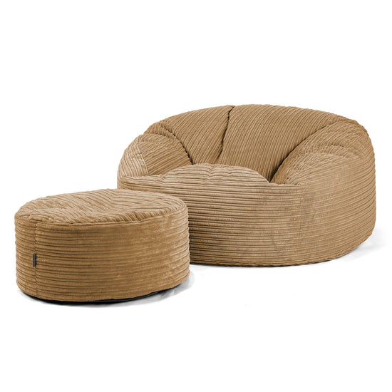 Pouf Sacco Gigante 'Mammut' - Velluto a Coste Sabbi 03