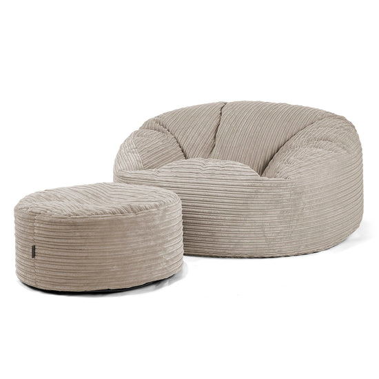 Pouf Sacco Gigante 'Mammut' - Velluto a Coste Visone 04