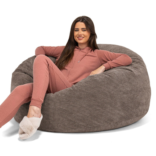 Pouf Sacco Gigante 'Mammut' - Pompon Cioccolato 01