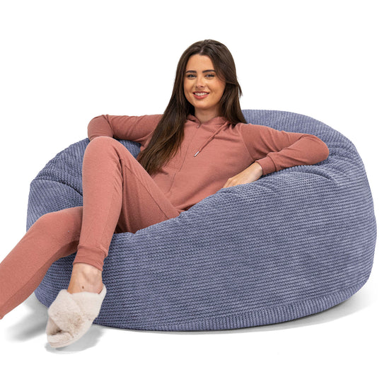 Pouf Sacco Gigante 'Mammut' - Pompon Viola 01