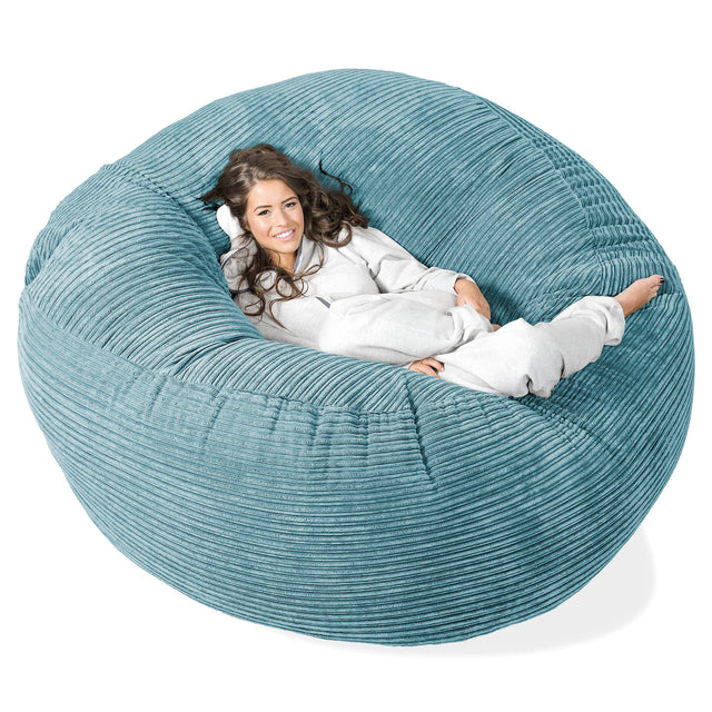 Pouf Sacco Gigante XXXL 'Mega Mammut' - Velluto a Coste Egeo Blu 01