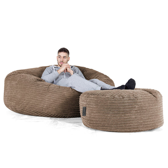 Pouf Sacco Gigante XXXL 'Mega Mammut' - Velluto a Coste Moca 02