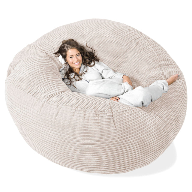 Pouf Sacco Gigante XXXL 'Mega Mammut' - Velluto a Coste Avorio 01