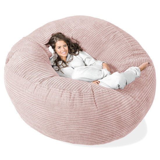 Pouf Sacco Gigante XXXL 'Mega Mammut' - Velluto a Coste Rosa Cipria 01
