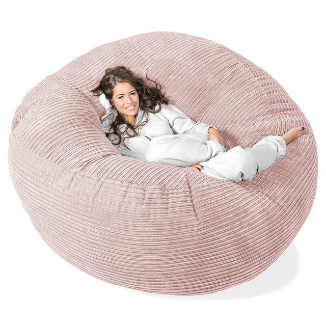 Pouf Sacco Gigante XXXL 'Mega Mammut' - Velluto a Coste Rosa Cipria 01