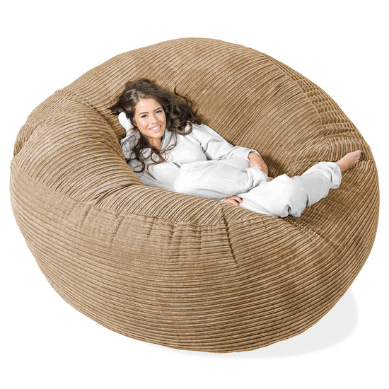 Pouf Sacco Gigante XXXL 'Mega Mammut' - Velluto a Coste Sabbi 01