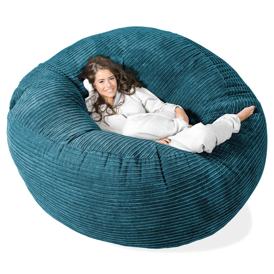 Pouf Sacco Gigante XXXL 'Mega Mammut' - Velluto a Coste Tiglio 01