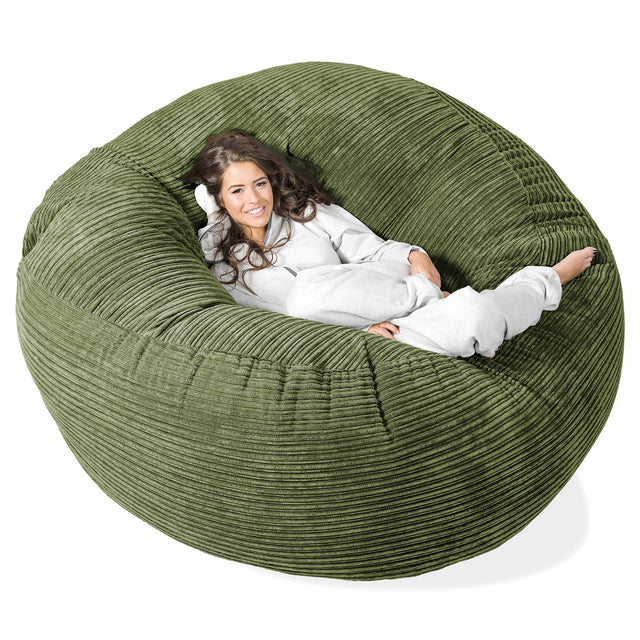 Pouf Sacco Gigante XXXL 'Mega Mammut' - Velluto a Coste Verde Foresta 01