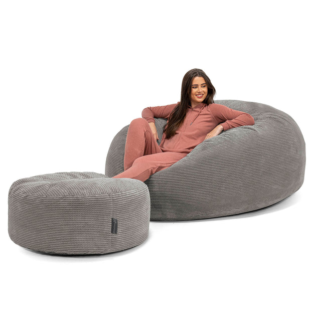Pouf Sacco Gigante XXXL 'Mega Mammut' - Pompon Carbone Grigio_02