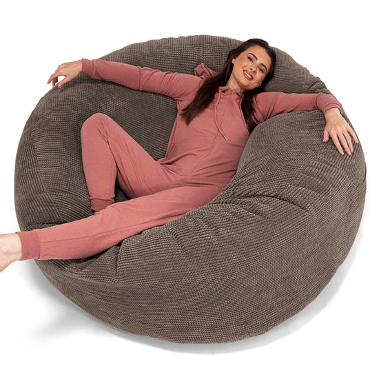Pouf Sacco Gigante XXXL 'Mega Mammut' - Pompon Cioccolato_01