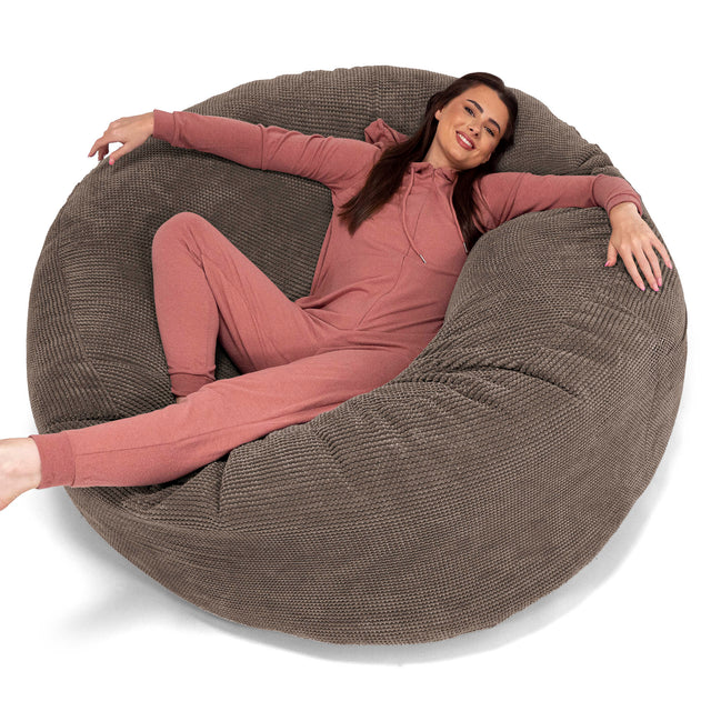 Pouf Sacco Gigante XXXL 'Mega Mammut' - Pompon Cioccolato_01