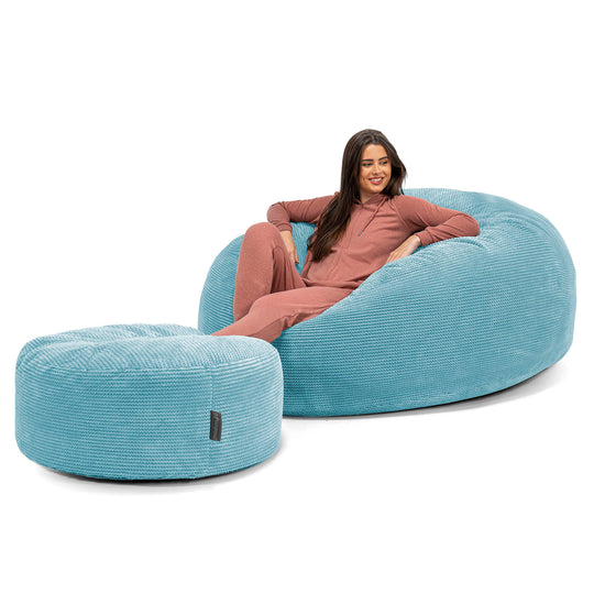 Pouf Sacco Gigante XXXL 'Mega Mammut' - Pompon Egeo Blu_02