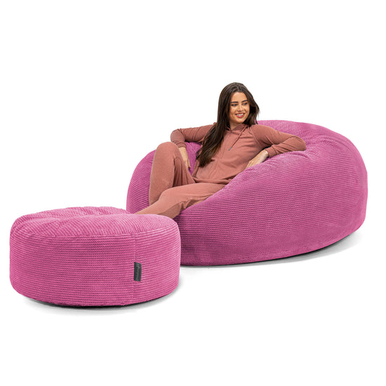 Pouf Sacco Gigante XXXL 'Mega Mammut' - Pompon Rosa_02