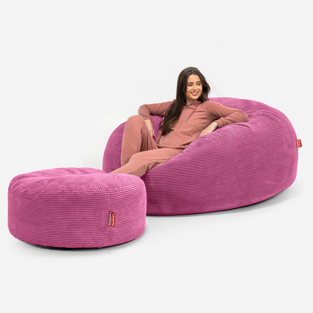 Pouf Sacco Gigante XXXL 'Mega Mammut' - Pompon Rosa_02