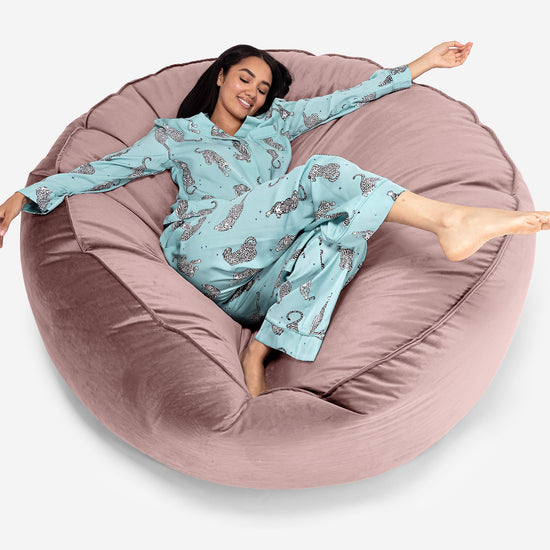 Pouf Sacco Gigante XXXL 'Mega Mammut' - Velluto Rosa_01