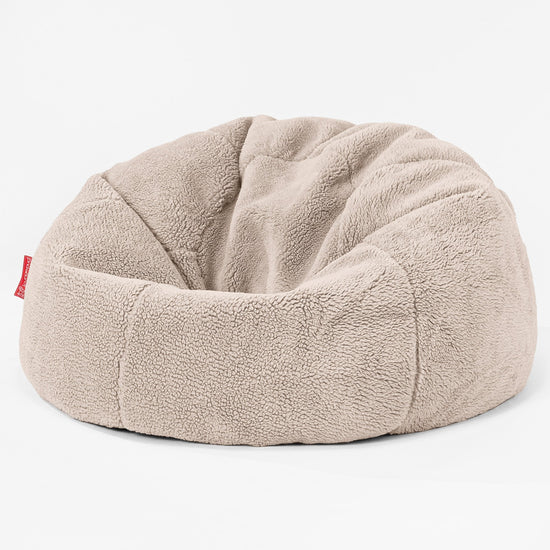 Pouf Sacco Per Bambini, C200L CloudSac, Imbottito Di Fiocchi Di Lattice e Poliestere - Eco-pelliccia Orsacchiotto Visone 01