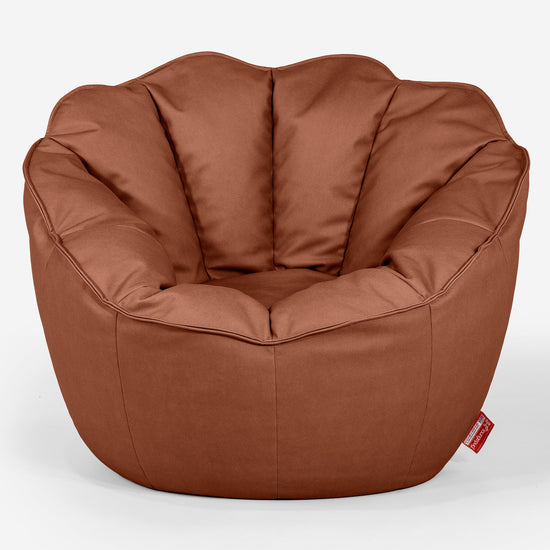 Sedia Pouf Sacco Natalia Sacco - Pelle Vegana Castagno 01