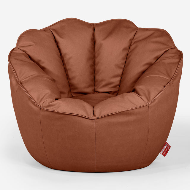 Sedia Pouf Sacco Natalia Sacco - Pelle Vegana Castagno 01