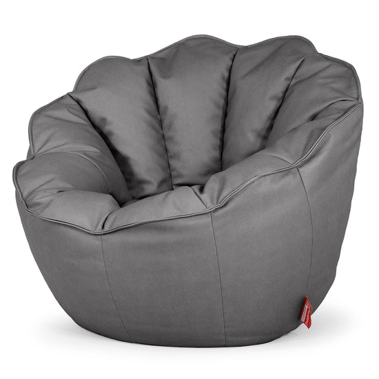 Sedia Pouf Sacco Natalia Sacco - Pelle Vegana Grigio 02