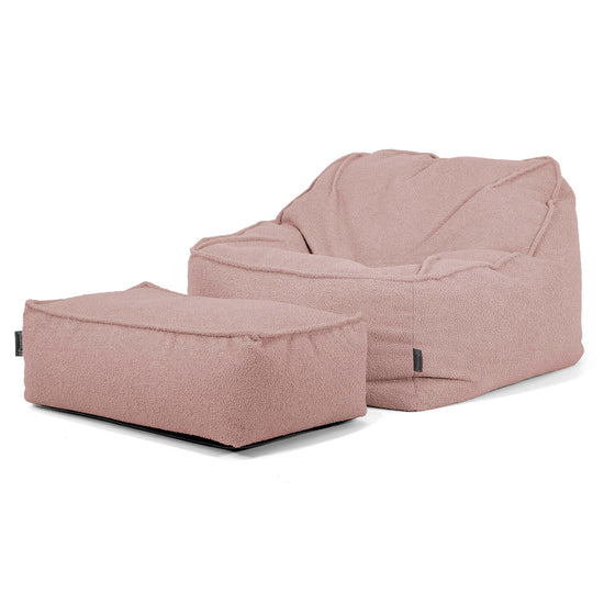 Sedia Pouf Sacco Sloucher - Bouclé Rosa_02