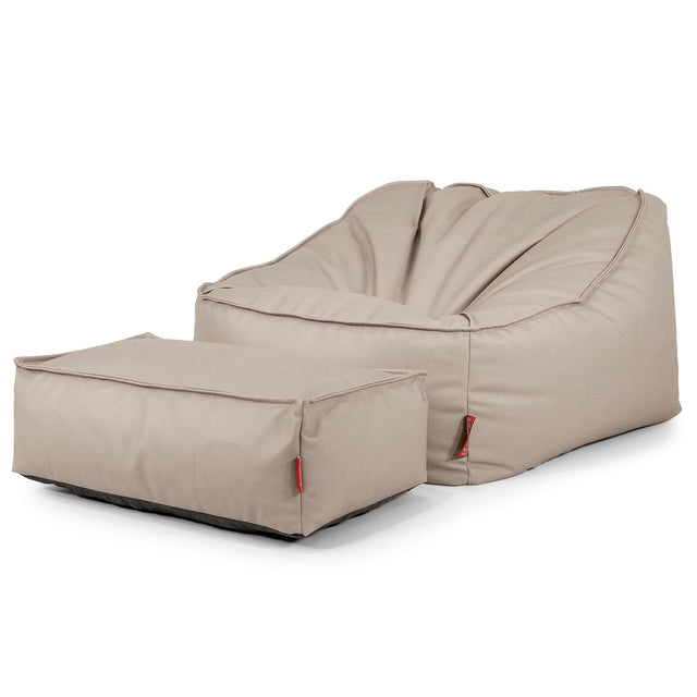 Sedia Pouf Sacco Sloucher - Pelle Vegana Avorio 02