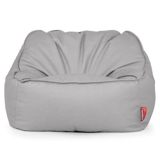 Sedia Pouf Sacco Sloucher - Pelle Vegana Grigio 01