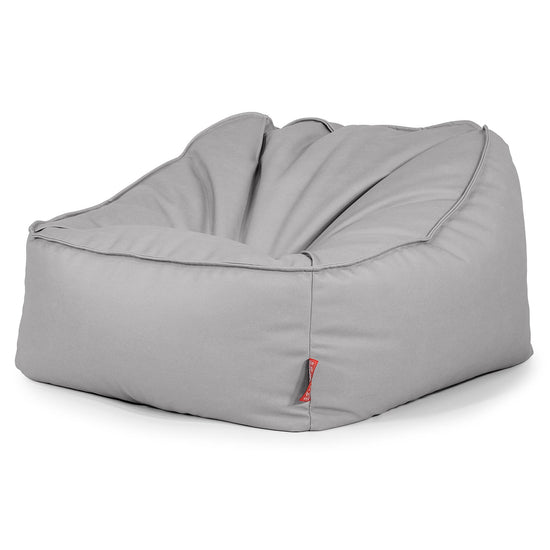 Sedia Pouf Sacco Sloucher - Pelle Vegana Grigio 03