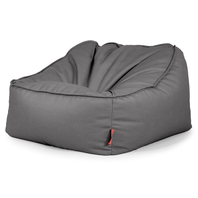 Sedia Pouf Sacco Sloucher - Pelle Vegana Grigio 03