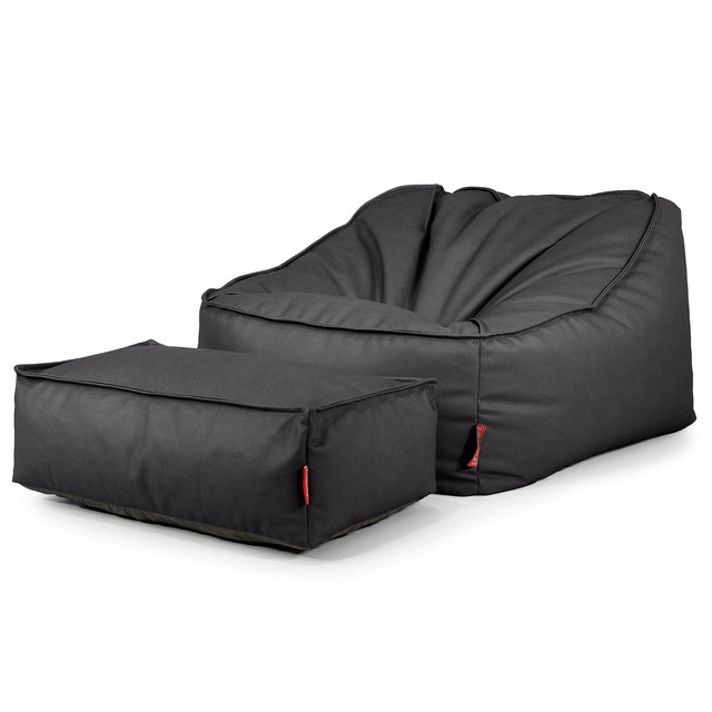 Sedia Pouf Sacco Sloucher - Pelle Vegana Nero 02