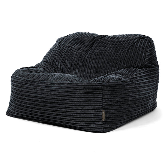 Sedia Pouf Sacco Sloucher - Velluto a Coste Nero 03