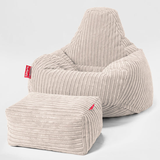 Poltrona a Sacco Teardrop - Velluto a Coste Avorio 02