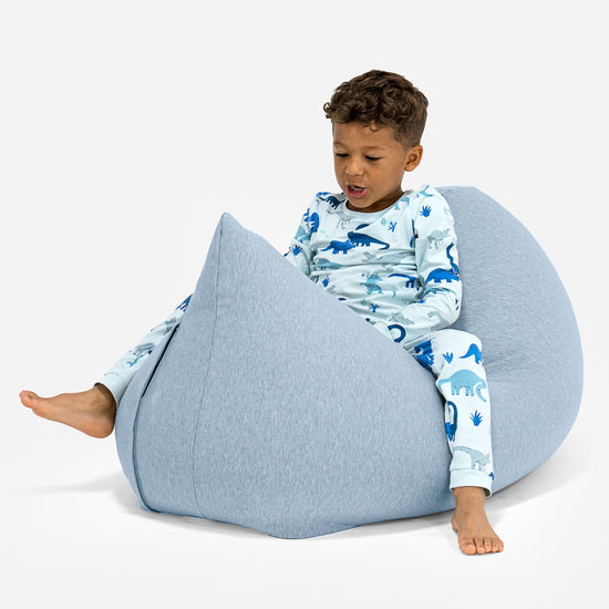 Poltrona a Sacco Alta per Bambini 2-6 anni - Cotone Elasticizzato Bebè Blu 02