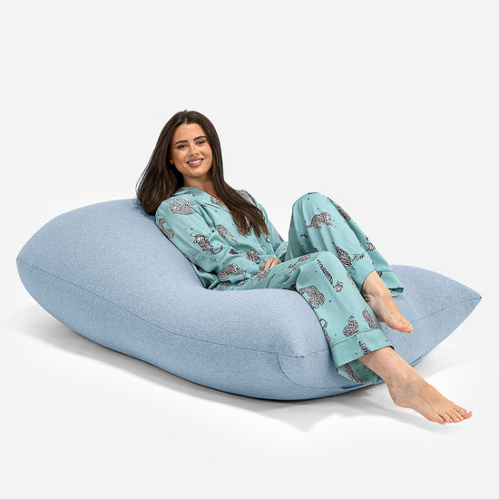 Poltrona a Sacco Grande XL - Cotone Elasticizzato Bebè Blu 01