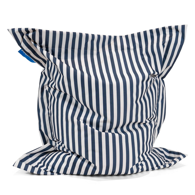 Cuscino Pouf Sacco XL, Pouf Letto - A Righe Blu Navy 01