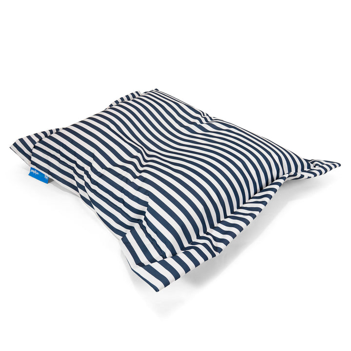 Cuscino Pouf Sacco XL, Pouf Letto - A Righe Blu Navy 02