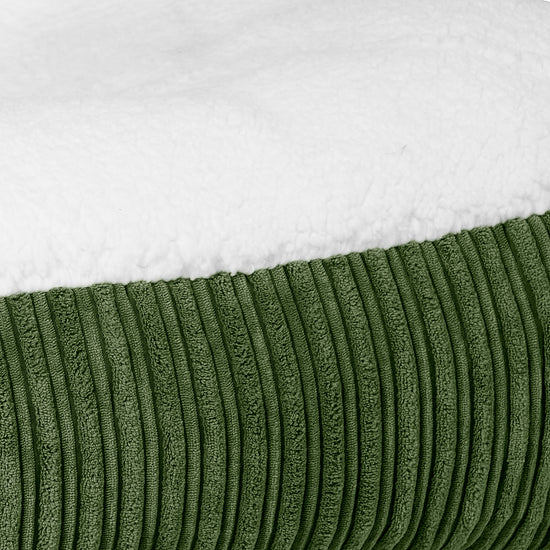 Lettino per Cani Sloucher Medio - Sherpa & Velluto a Coste Verde Foresta 03