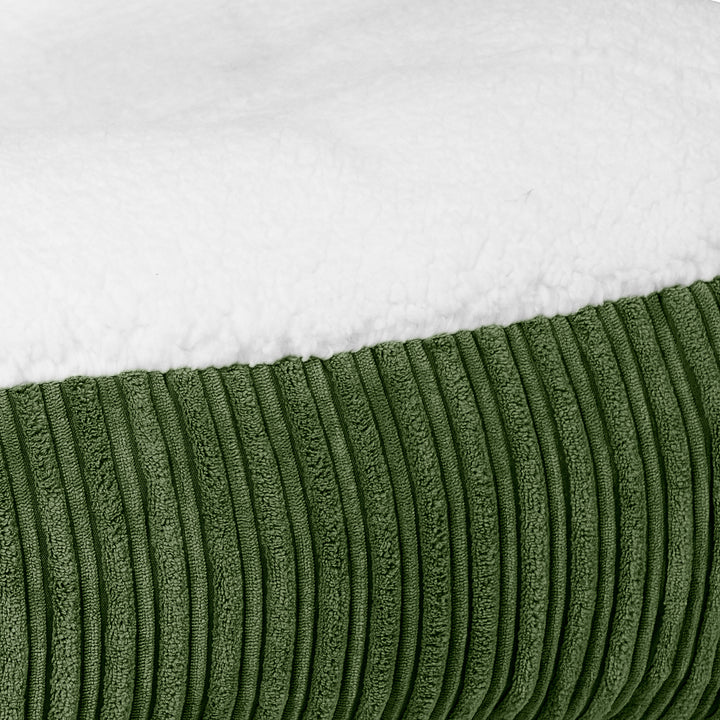 Lettino per Cani Sloucher Medio - Sherpa & Velluto a Coste Verde Foresta 03