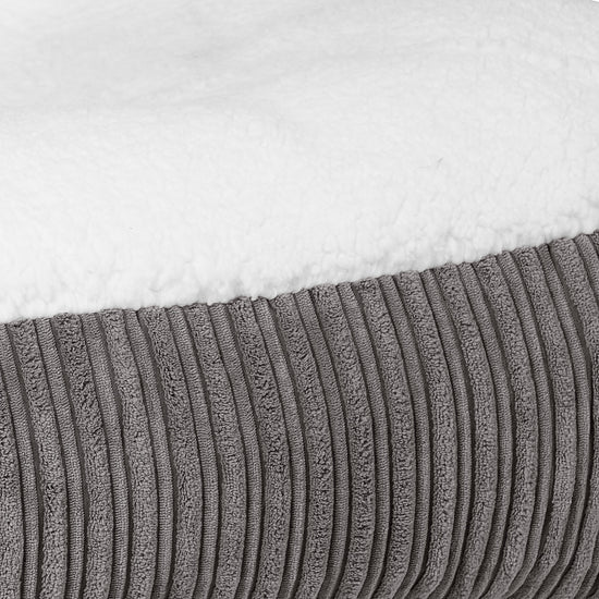 Lettino per Cani Sloucher XL - Sherpa & Velluto a Coste Grafite 03