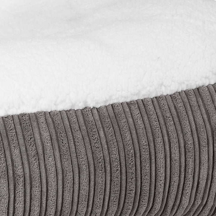 Lettino per Cani Sloucher XL - Sherpa & Velluto a Coste Grafite 03